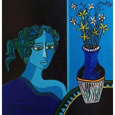 Anwar Maqsood, 24 x 24 Inch, Acrylic on Canvas, AC-AWM-125